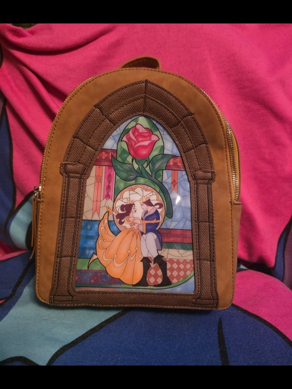 GUC Danielle Nicole Beauty and the Beast Stained Glass Mini Backpack